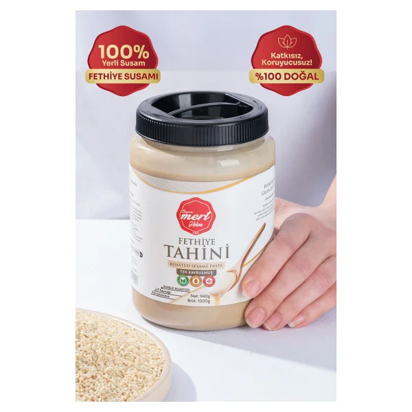 Mert Helva Bayram Mert Tek Kavrulmuş Fethiye Tahini 1000 Gr Ve Yerli Susam İle Üretilmiştir - 1 Kg - Görsel 8