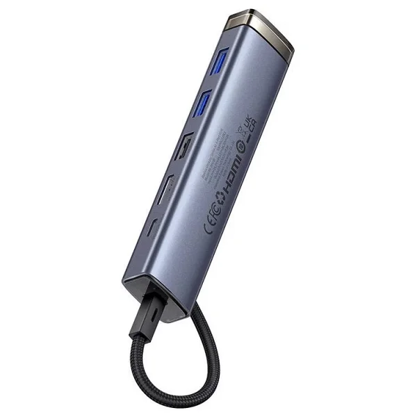 Baseus Ultrajoy 6-Port Hub - Uzay Grisi - Görsel 4