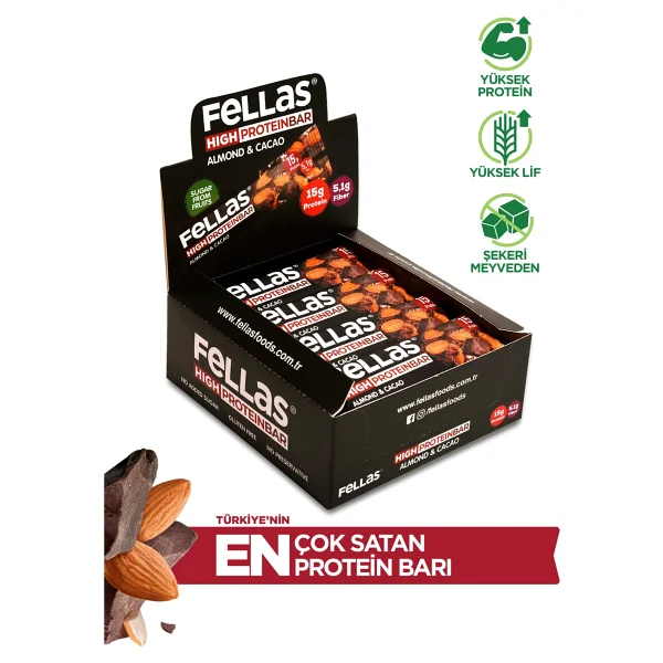 Fellas Bademli Ve Kakaolu 45 Gr 12'li Paket Meyve Barı - Görsel 8