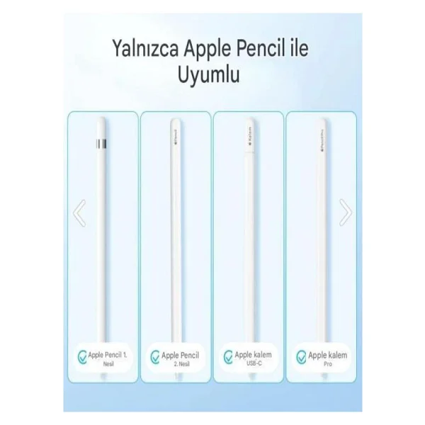 Apple Pencil 1.Nesil/2.Nesil/USB-C Ve Pencil Pro Uyumlu Kalem Ucu Tablet Kalemi Yedek Uç (1 Tane) - Beyaz - Görsel 2
