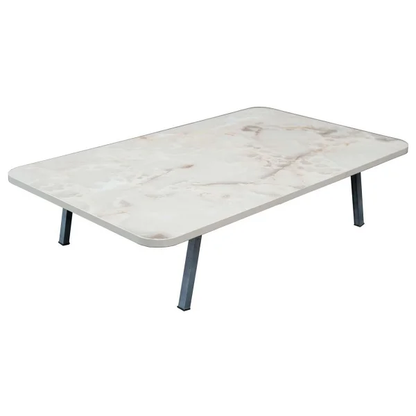 Zevahir Mobilya Dekorasyon Royal Mermer Desenli Metal Katlanır Ayaklı Kamp Bahçe Ev Ve Çocuk Oyun Yer Sofrası - 70 X 120 - Görsel 7