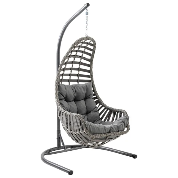 Capri Swing Datça Bahçe Salıncağı Tek Kişilik Rattan Salıncak - Görsel 7