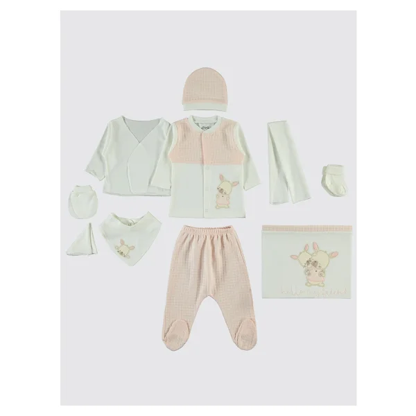 Civil Baby Kız Bebek Zıbın Setleri 0-1 Ay Somon - Görsel 2