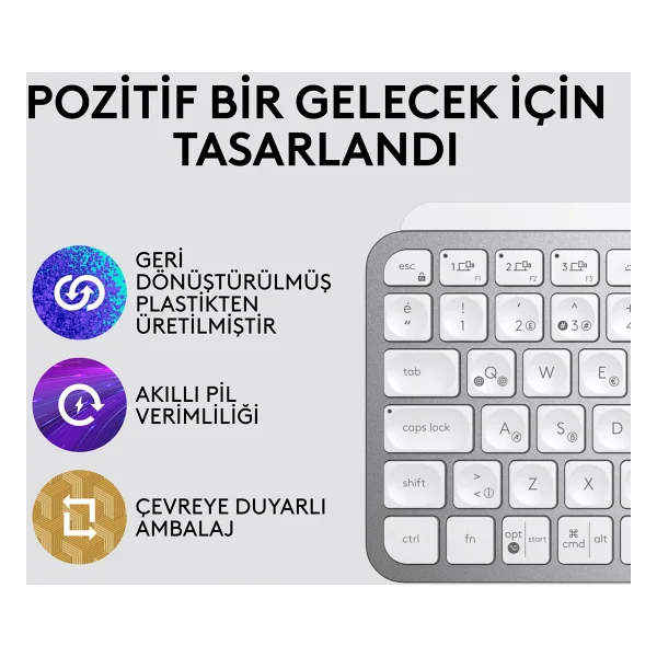 Logitech Mx Keys Mini Mac İngilizce Kablosuz Klavye - Görsel 5