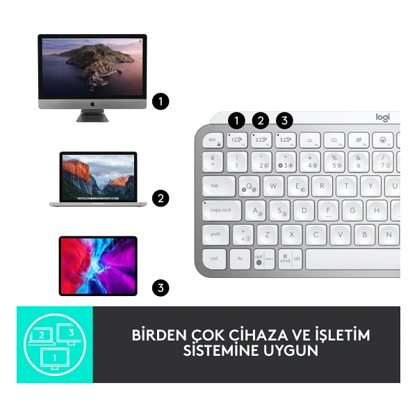 Logitech Mx Keys Mini Mac İngilizce Kablosuz Klavye - Görsel 8