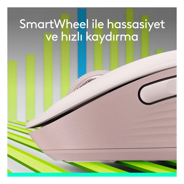 Logitech M650 Signature 910-006254 Pembe Sessiz Küçük Boy Sağ El Kablosuz Mouse - Görsel 2