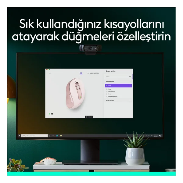 Logitech M650 Signature 910-006254 Pembe Sessiz Küçük Boy Sağ El Kablosuz Mouse - Görsel 5