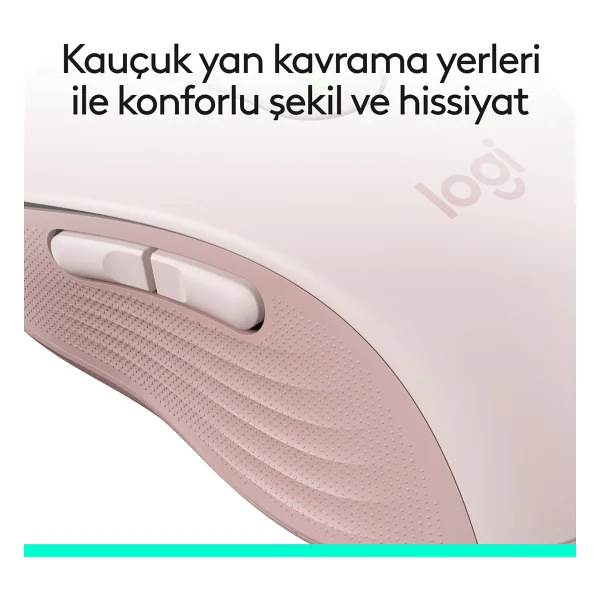 Logitech M650 Signature 910-006254 Pembe Sessiz Küçük Boy Sağ El Kablosuz Mouse - Görsel 8
