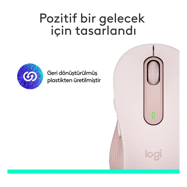 Logitech M650 Signature 910-006254 Pembe Sessiz Küçük Boy Sağ El Kablosuz Mouse - Görsel 10