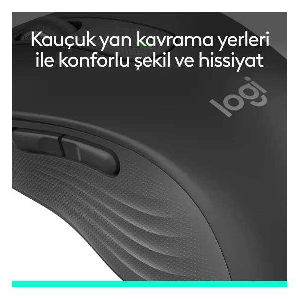 Logitech M650 Signature 910-006236 Siyah Sessiz Büyük Boy Sağ El Optik Kablosuz Mouse - Görsel 8