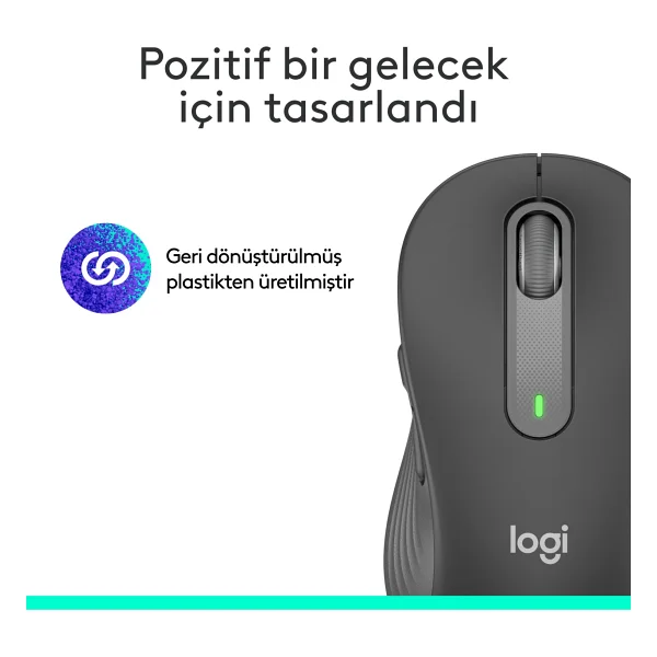 Logitech M650 Signature 910-006236 Siyah Sessiz Büyük Boy Sağ El Optik Kablosuz Mouse - Görsel 10
