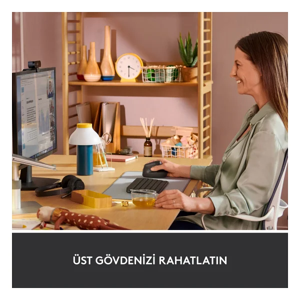 Logitech Lift 910-006473 Siyah Dikey Sessiz Ergonomik Optik Kablosuz Mouse - Görsel 4
