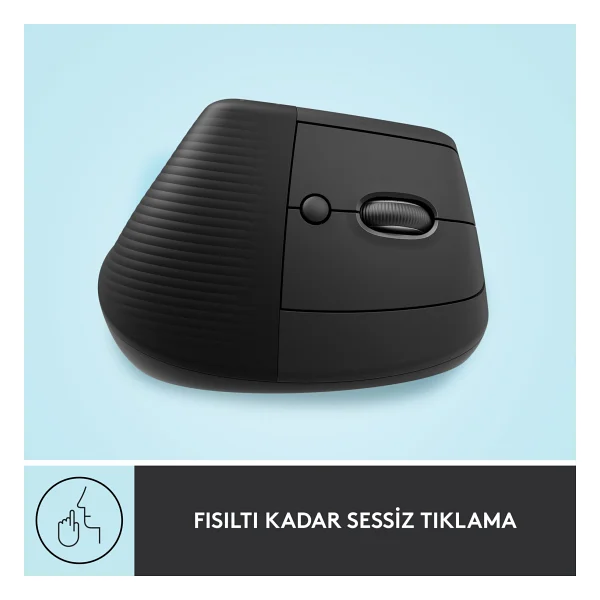 Logitech Lift 910-006473 Siyah Dikey Sessiz Ergonomik Optik Kablosuz Mouse - Görsel 7