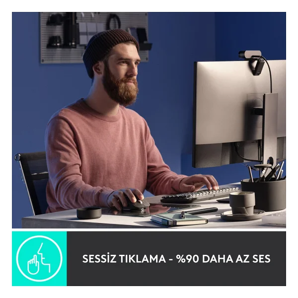 Logitech Mx Master 3s Şarjlı Sessiz Ergonomik Optik Kablosuz Mouse - Görsel 3
