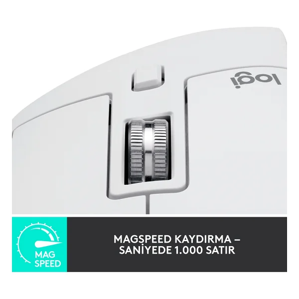 Logitech Mx Master 3s Şarjlı Sessiz Ergonomik Optik Kablosuz Mouse - Görsel 4
