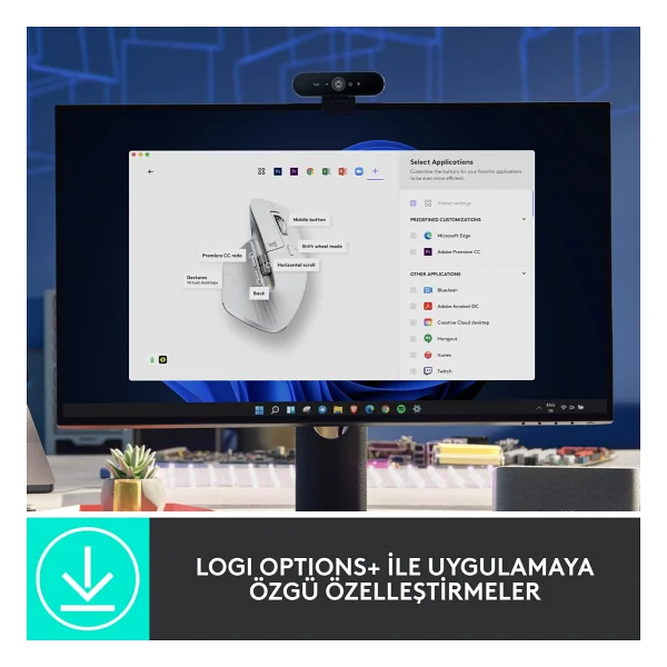 Logitech Mx Master 3s Şarjlı Sessiz Ergonomik Optik Kablosuz Mouse - Görsel 7