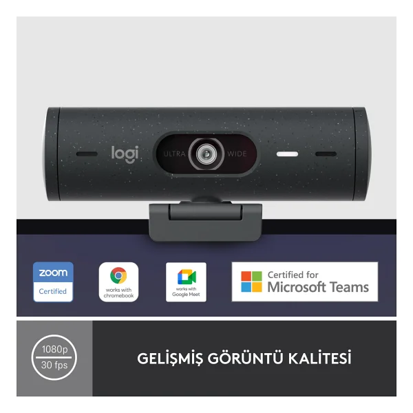 Logitech Brio 500 Siyah Full HD 1080p Mikrofonlu Webcam - Görsel 2