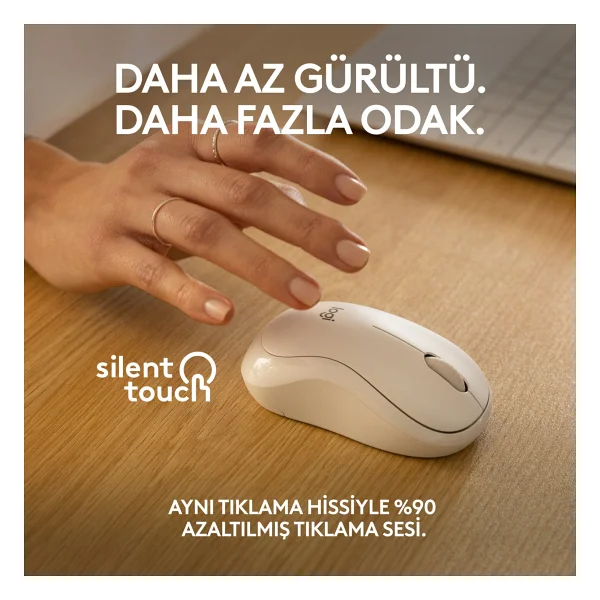 Logitech M240 910-007120 Beyaz Sessiz Optik Kablosuz Mouse - Görsel 9