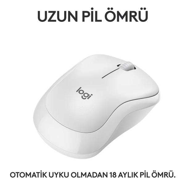 Logitech M240 910-007120 Beyaz Sessiz Optik Kablosuz Mouse - Görsel 10