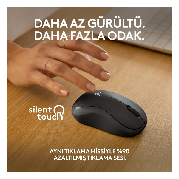 Logitech M240 910-007119 Siyah Sessiz Optik Kablosuz Mouse - Görsel 10
