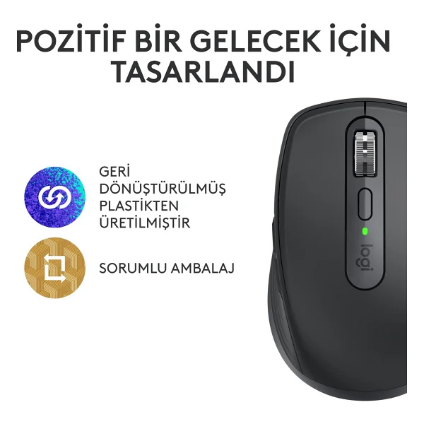 Logitech Mx Anywhere 3s 910-006929 Siyah Şarjlı Lazer Kablosuz Mouse - Görsel 8