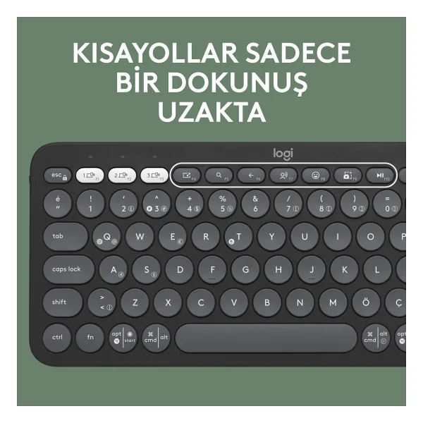 Logitech Pebble 2 Combo 920-012245 Siyah Tkl Kablosuz Klavye Mouse Seti - Görsel 4