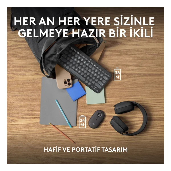 Logitech Pebble 2 Combo 920-012245 Siyah Tkl Kablosuz Klavye Mouse Seti - Görsel 8
