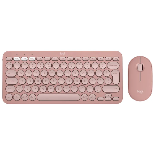Logitech Pebble 2 Combo 920-012247 Pembe Tkl Kablosuz Klavye Mouse Seti - Görsel 2