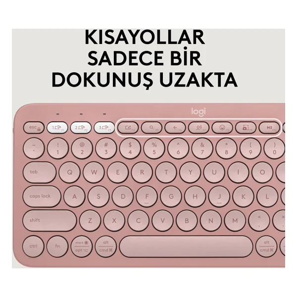 Logitech Pebble 2 Combo 920-012247 Pembe Tkl Kablosuz Klavye Mouse Seti - Görsel 6