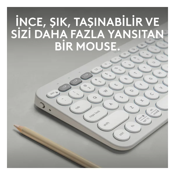 Logitech Pebble Keys 2 K380s 920-011860 Beyaz Tkl Q Kablosuz Klavye - Görsel 2