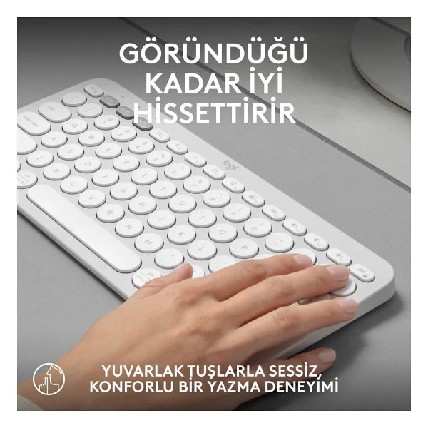 Logitech Pebble Keys 2 K380s 920-011860 Beyaz Tkl Q Kablosuz Klavye - Görsel 5