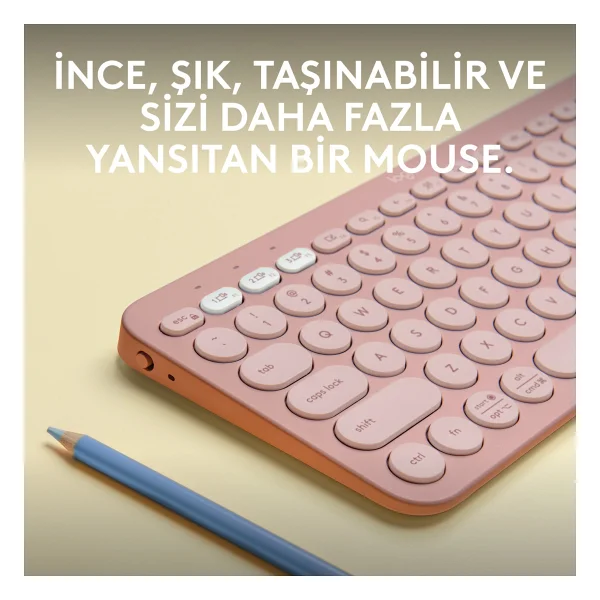 Logitech Pebble Keys 2 K380s 920-011861 Pembe Tkl Q Kablosuz Klavye - Görsel 2