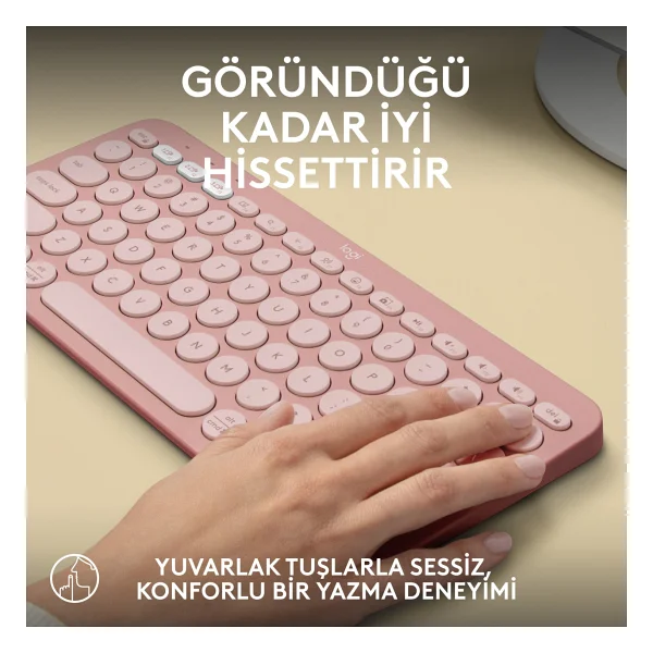 Logitech Pebble Keys 2 K380s 920-011861 Pembe Tkl Q Kablosuz Klavye - Görsel 5