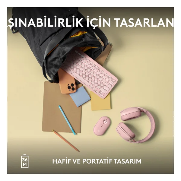 Logitech Pebble Keys 2 K380s 920-011861 Pembe Tkl Q Kablosuz Klavye - Görsel 8