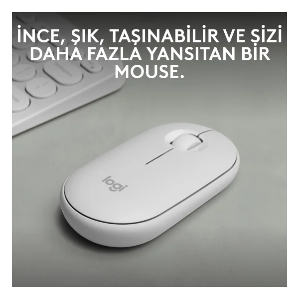 Logitech Pebble 2 M350s 910-007013 Beyaz Sessiz Optik Kablosuz Mouse - Görsel 5