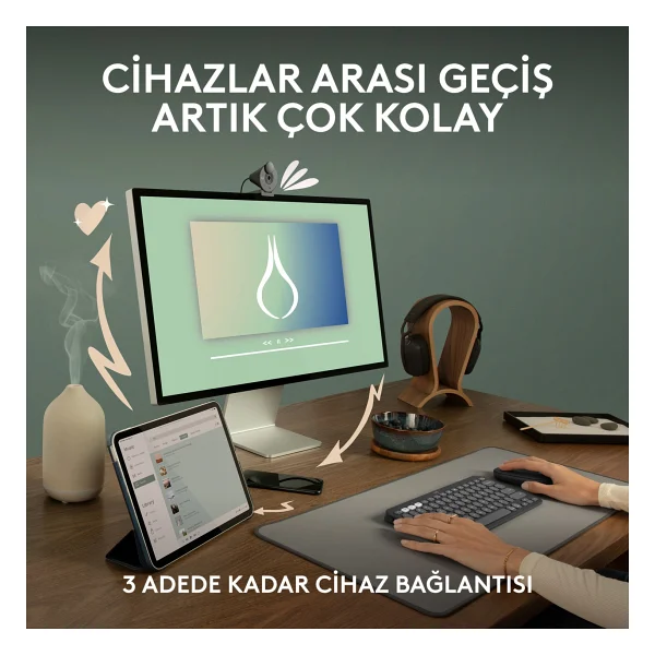 Logitech Pebble 2 M350s 910-007013 Beyaz Sessiz Optik Kablosuz Mouse - Görsel 6