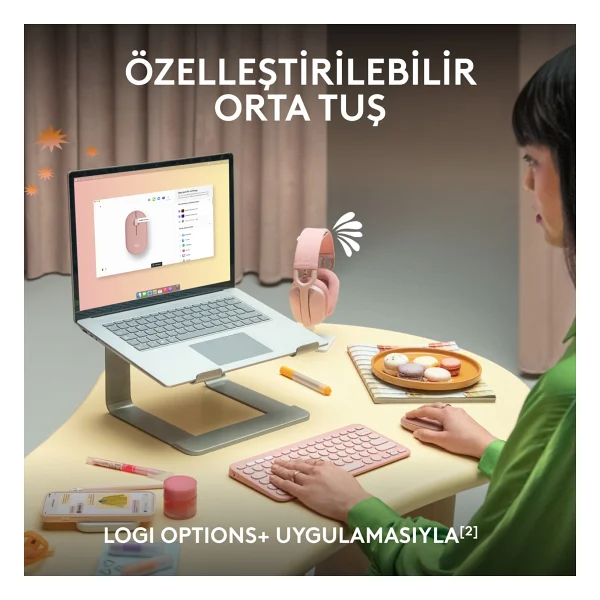 Logitech Pebble 2 M350s 910-007014 Pembe Sessiz Optik Kablosuz Mouse - Görsel 7