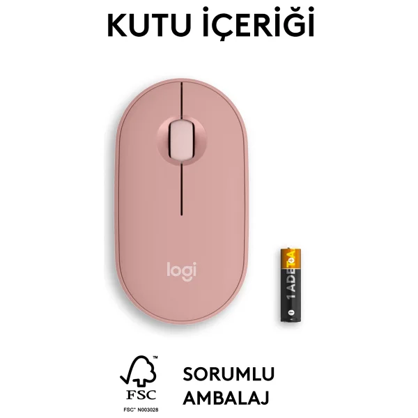 Logitech Pebble 2 M350s 910-007014 Pembe Sessiz Optik Kablosuz Mouse - Görsel 10