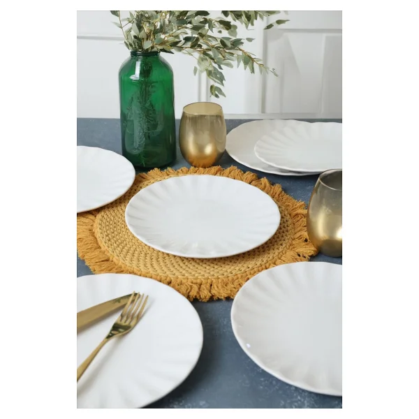 Keramika Beyaz Sirius Pasta Tabağı 22 Cm 6 Adet 004 - Görsel 6
