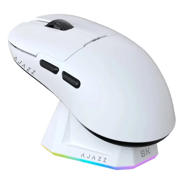 Ajazz Aj159 Pro Beyaz Şarjlı Optik Kablolu/Kablosuz Oyuncu Mouse - Görsel 6