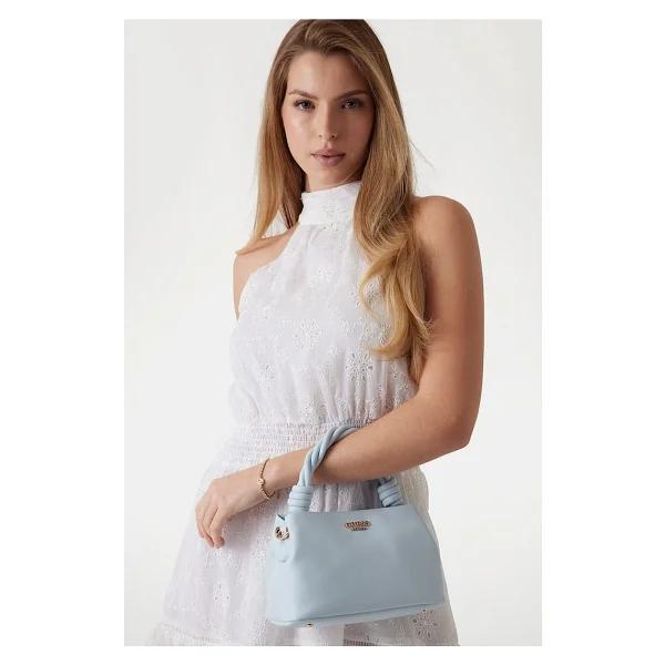 Guess Kadın Sansa Mini El Çantası - Açık Mavi - Görsel 5