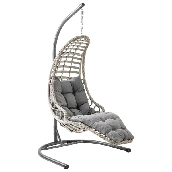 Capri Swing Bodrum Tekli Rattan Bahçe Salıncağı Balkon Salıncağı - Açık Kahverengi - Görsel 6