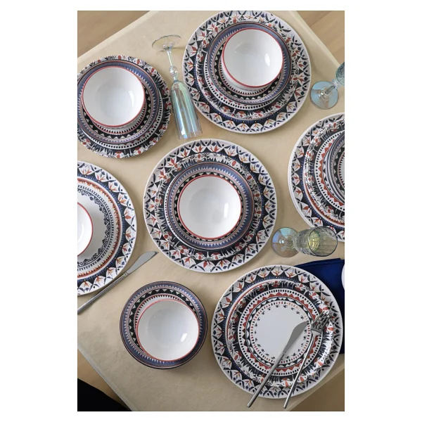 Keramika Ethnic 24 Parça 6 Kişilik Yemek Takımı - Görsel 7