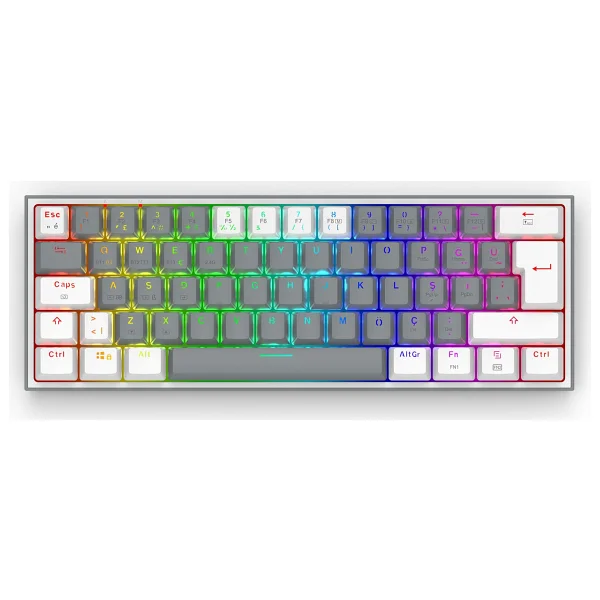 Redragon K616 Fizz Pro RGB Red Switch Kablolu/Kablosuz Mekanik Oyuncu Klavyesi - Görsel 9