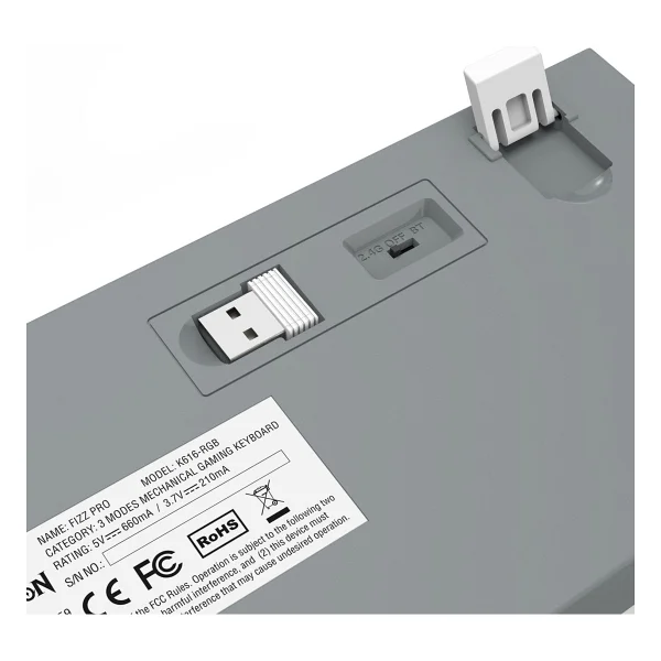 Redragon K616 Fizz Pro Beyaz RGB Red Switch Kablolu/Kablosuz Mekanik Oyuncu Klavyesi - Görsel 5