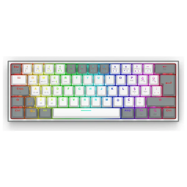 Redragon K616 Fizz Pro Siyah RGB Red Switch Kablolu/Kablosuz Mekanik Oyuncu Klavyesi - Görsel 8