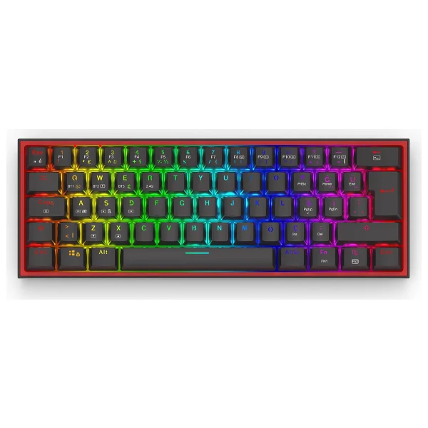Redragon K616 Fizz Pro RGB Red Switch Kablolu/Kablosuz Mekanik Oyuncu Klavyesi - Görsel 4