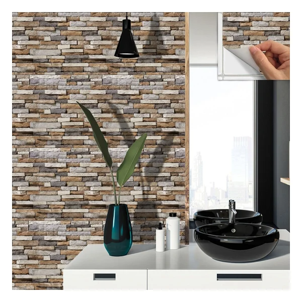 Tink Kendinden Yapışkanlı Geometrik Taş Desenli Pvc Karo 30x30 Cm (33 Adet) 3 M2 - Görsel 5