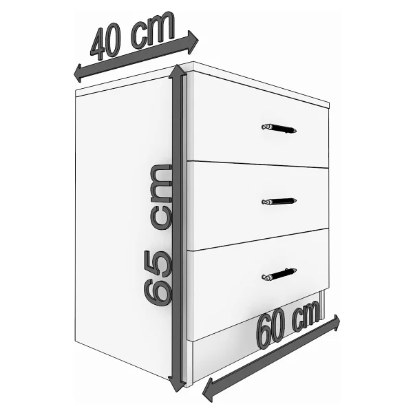 Abete 2 Kapili Gardirop +1 Çekmeceli Komodin +3 Çekmeçeli Şifoniyer/Atlantik Çam - Görsel 5
