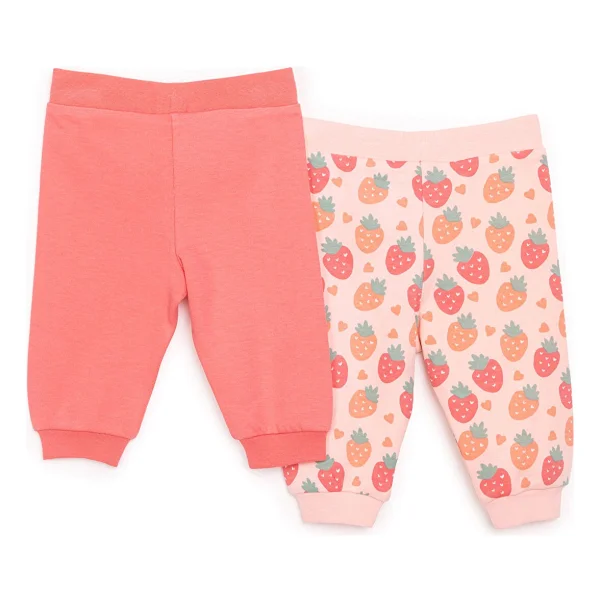 Hellobaby Basic Kız Çilek Desenli 2li Patiksiz Alt Kız Bebek - 6 Ay - Açık Pembe - Görsel 2